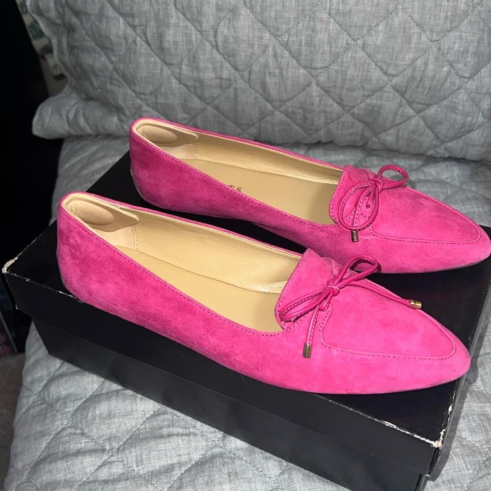 Talbot’s pink suede loafers